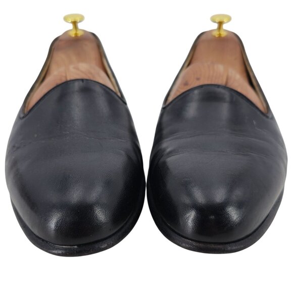 Vintage Bragano Cole Haan Men 10 Italy Black Calfskin Leather Dress Shoe Loafers - Picture 5 of 11
